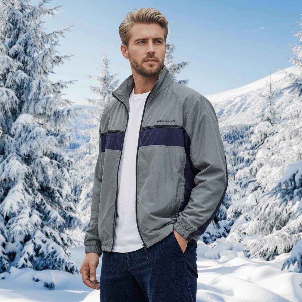 Vintage Polo Sport Ralph Lauren Navy/Gray Jacket - Men's Size Large - Picture 4 of 17